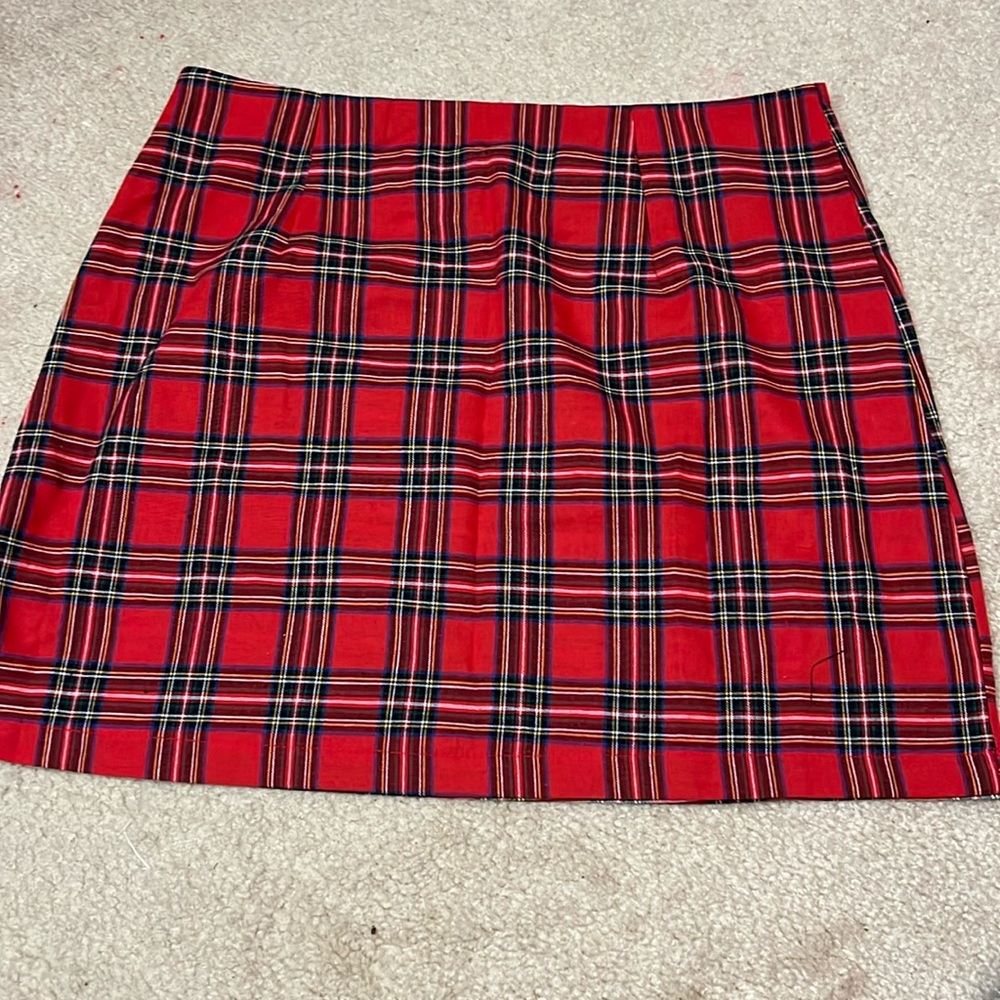 CHRISTMAS 🎄 PLAID mini skirt with side zipper